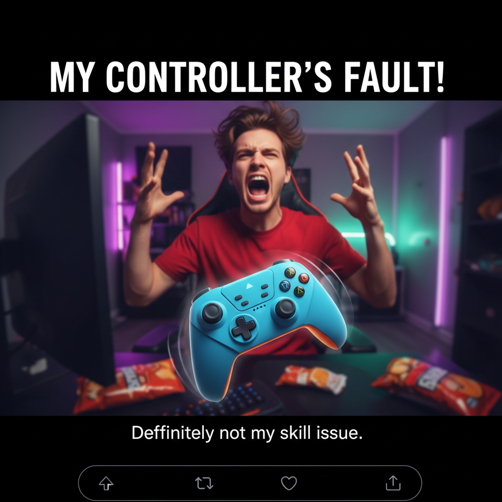 My controller just learned to fly. #GamingRage