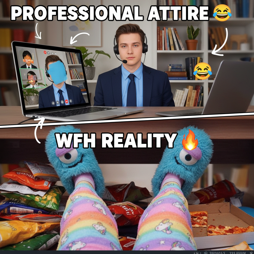 My 'work from home outfit' is just pajamas with a slightly less stained shirt.