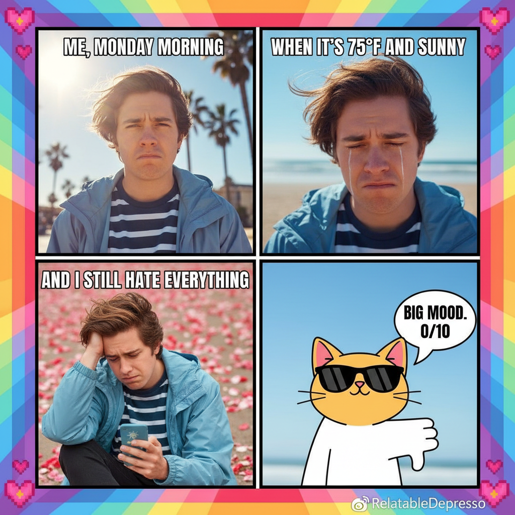 It's 70°F and I'm still complaining. Blame it on my seasonal affective disorder for all seasons.