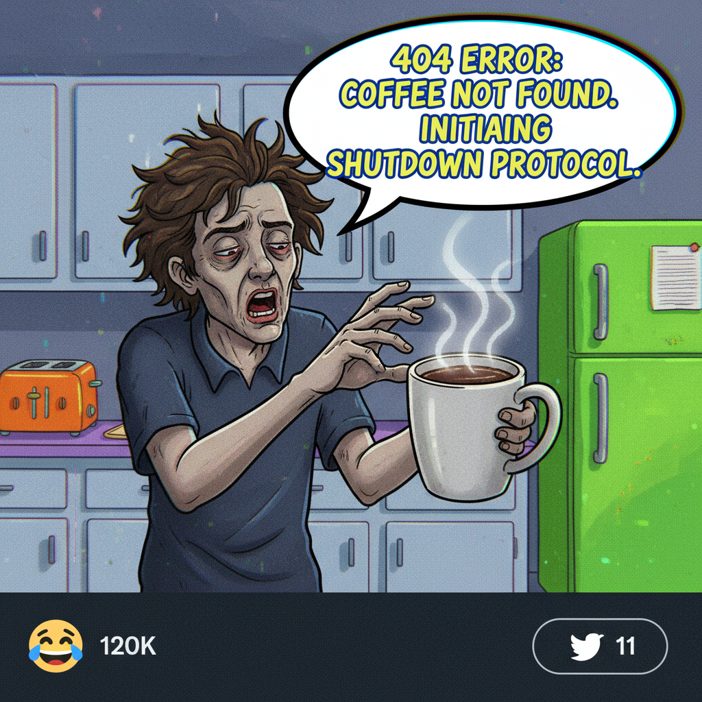 My brain on Monday morning: Error 404: Motivation Not Found. ☕