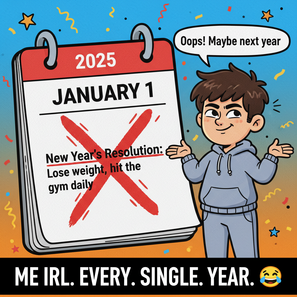 My New Year's resolution lasted exactly 3 hours. New record! Still counting it as a win.