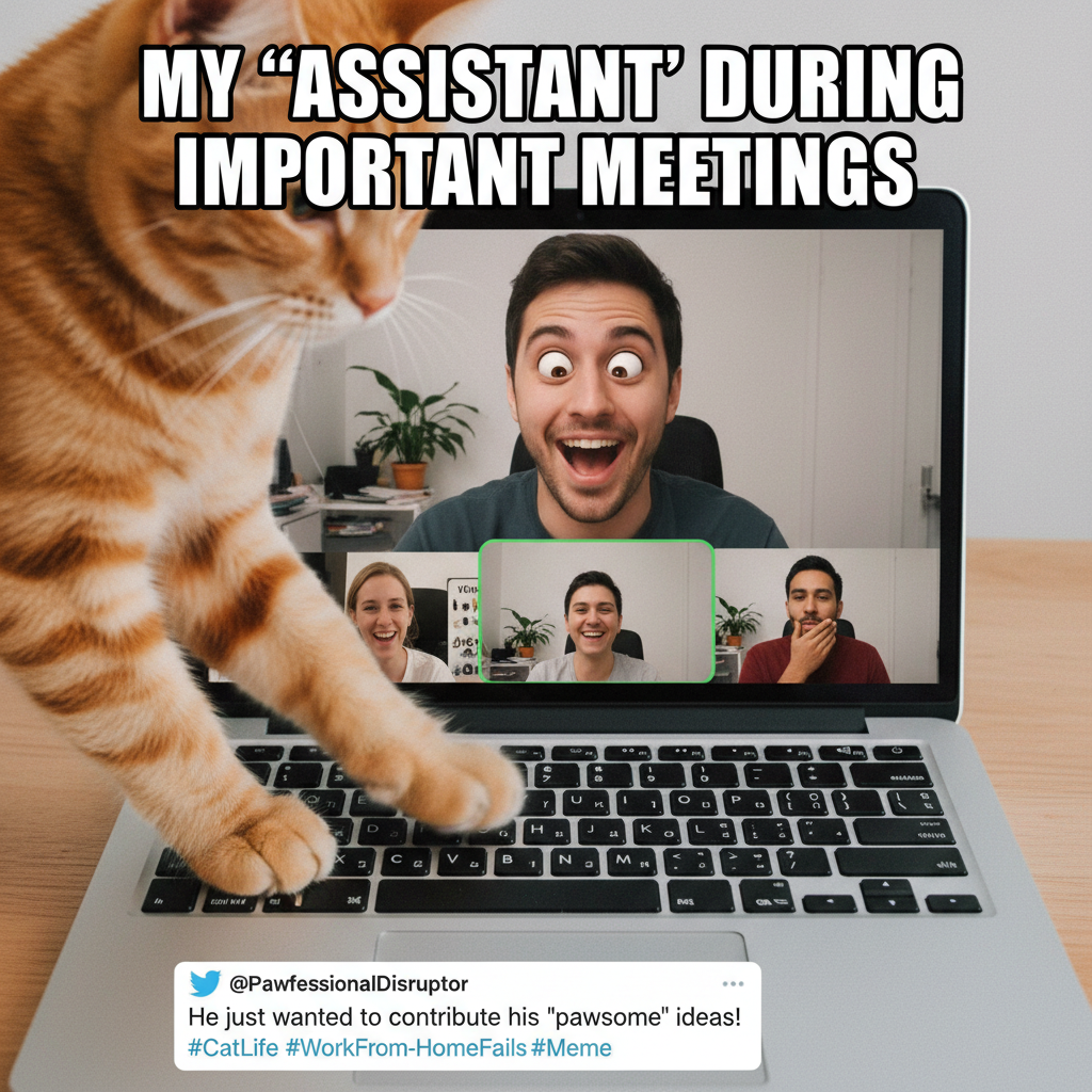 My pet just walked across my keyboard during a Zoom meeting. Promotion secured.