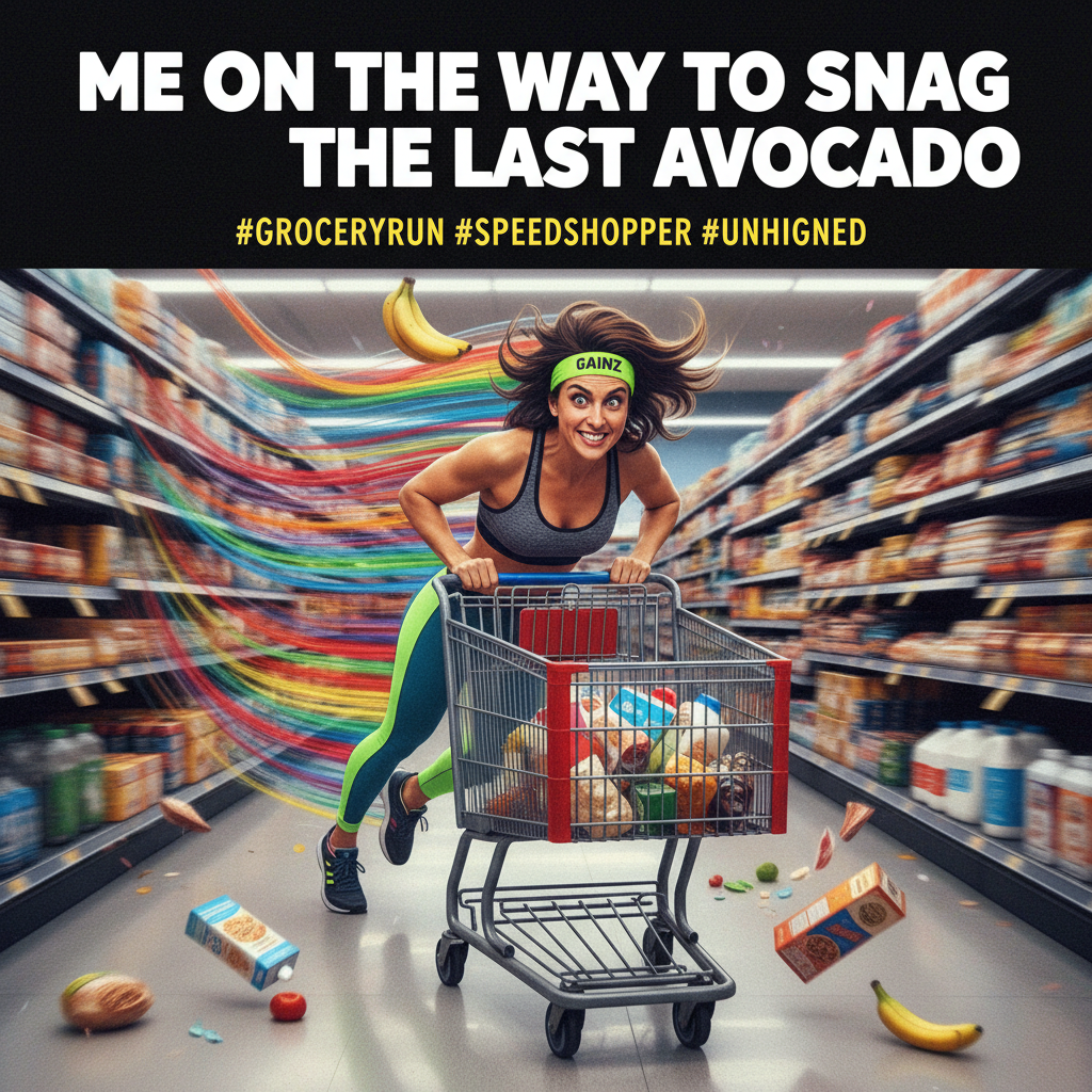 My pre-workout hit different today. Pretty sure I just PR'd my grocery run.