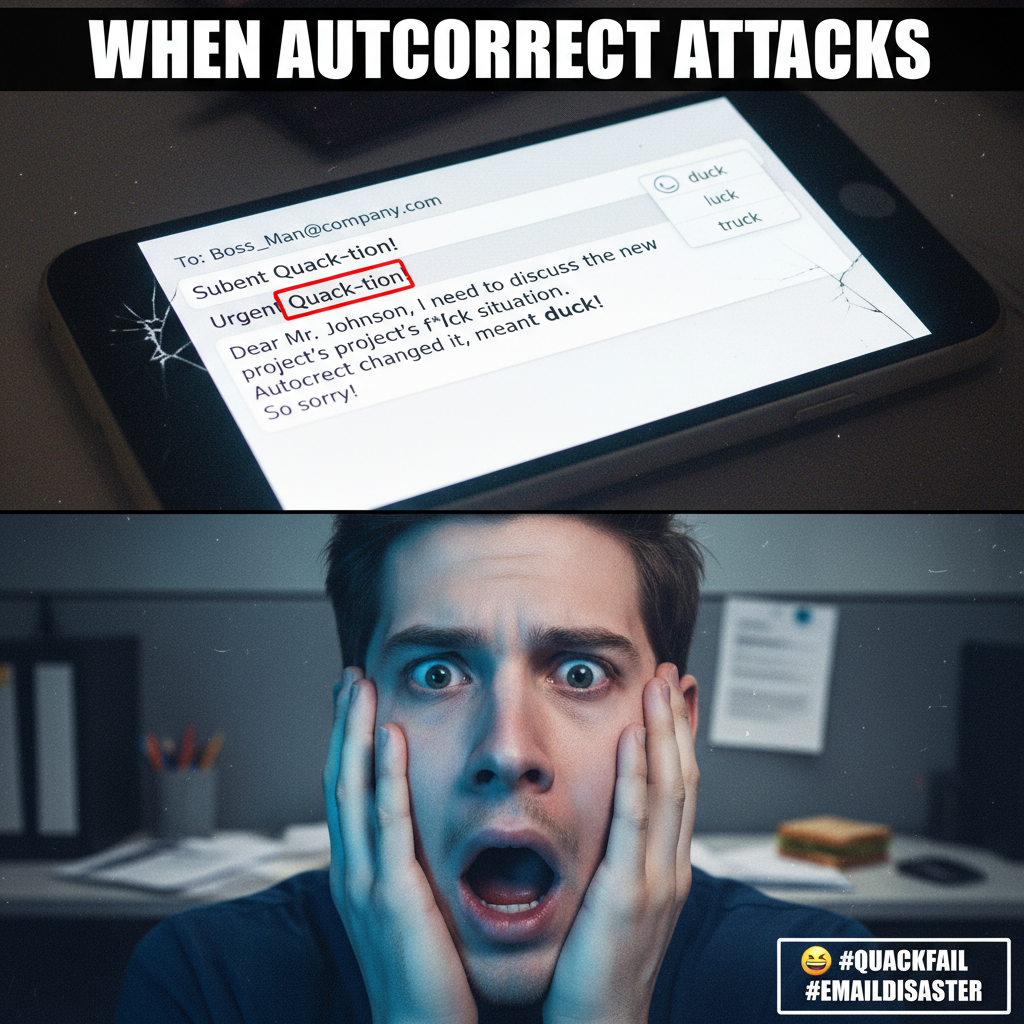 Autocorrect changed 'duck' to 'f*ck' in my work email. My career is over.