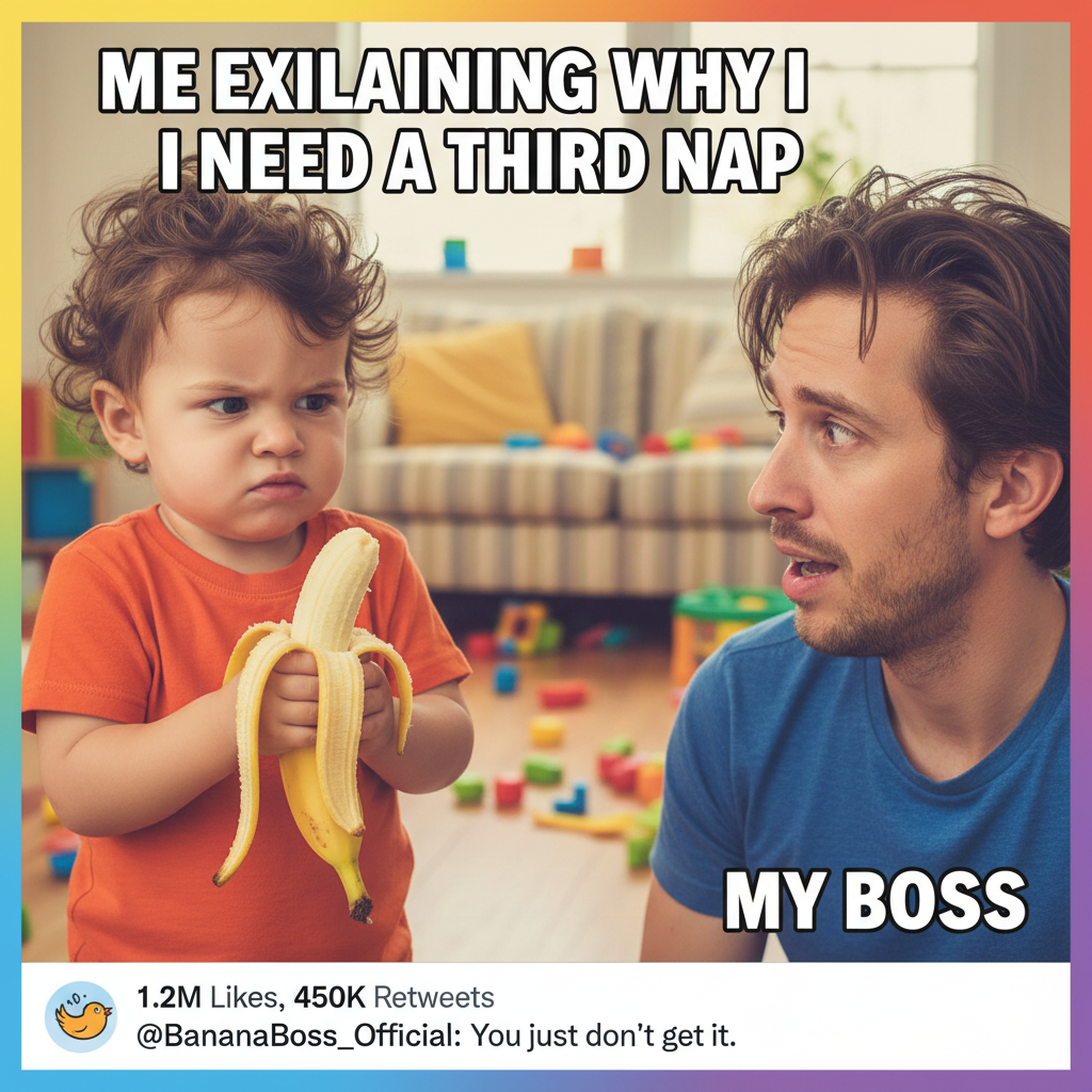 My toddler just explained quantum physics using a banana. I'm just here for the snacks. 🤷‍♀️