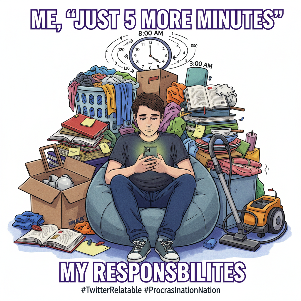 Me: 'I'll just check Twitter for 5 mins.' *3 hours later* 'Wait, what was I doing?' 😵‍💫