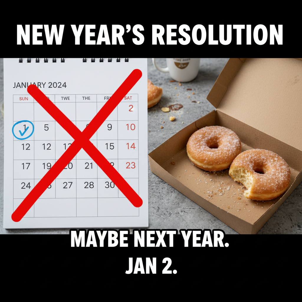 My New Year's resolution lasted until January 2nd. That's a new record! 🎉 #NYRFail