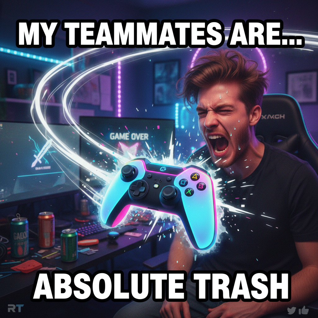 Lost to a level 1 bot. My controller is now in orbit. Send thoughts and prayers. 🙏 #GamingRage