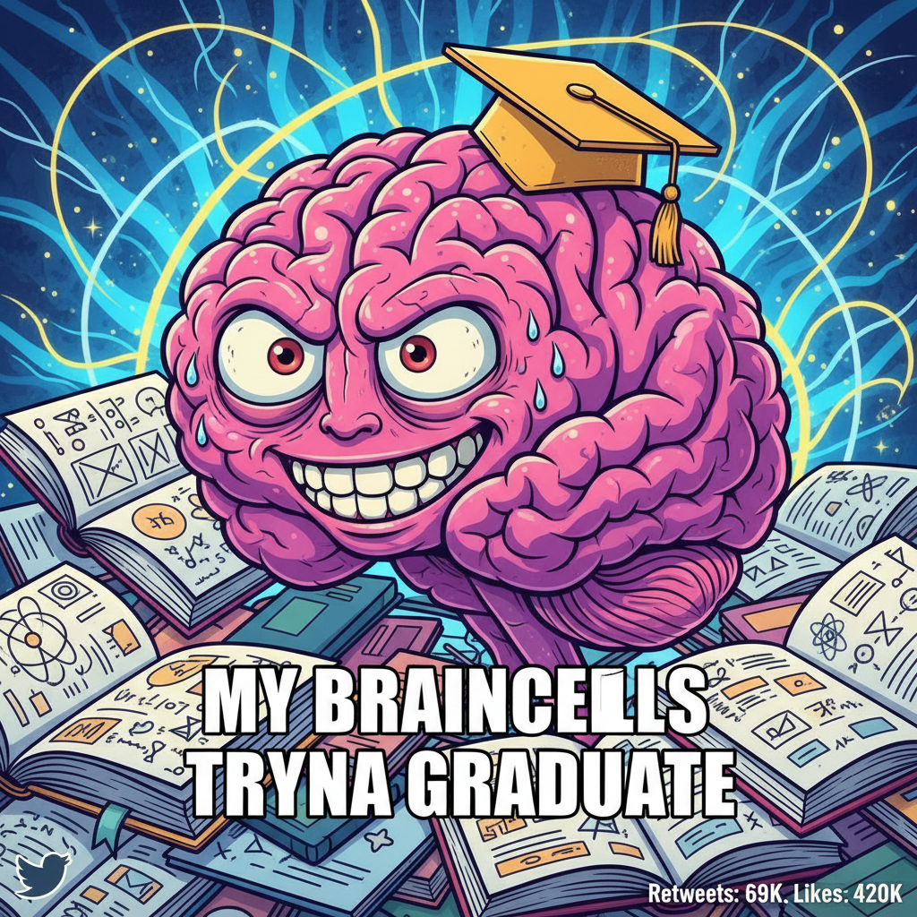 My brain during exam season: 'We're going to pretend we know this.'