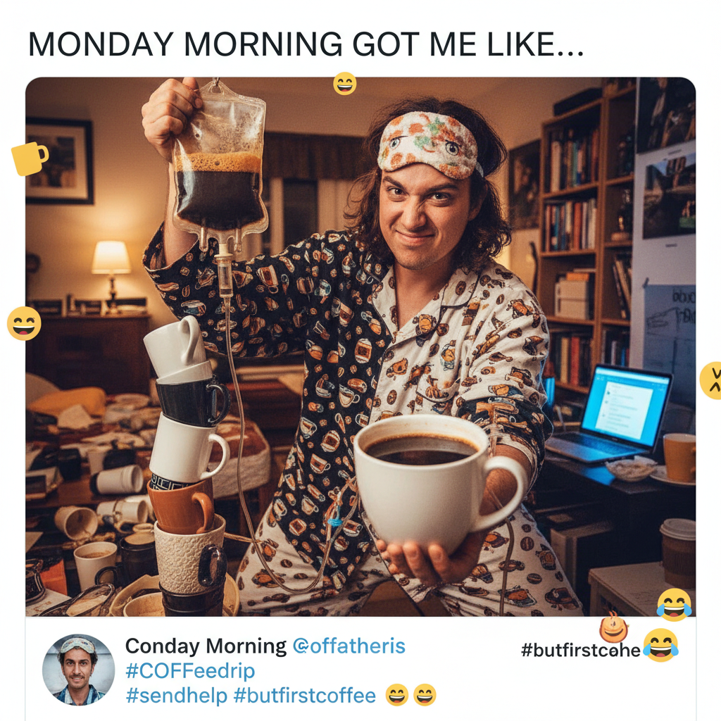 My blood type is coffee. My therapist says it's a problem. I say it's a lifestyle.