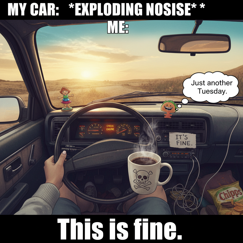 When your car's check engine light is on but you're still vibing