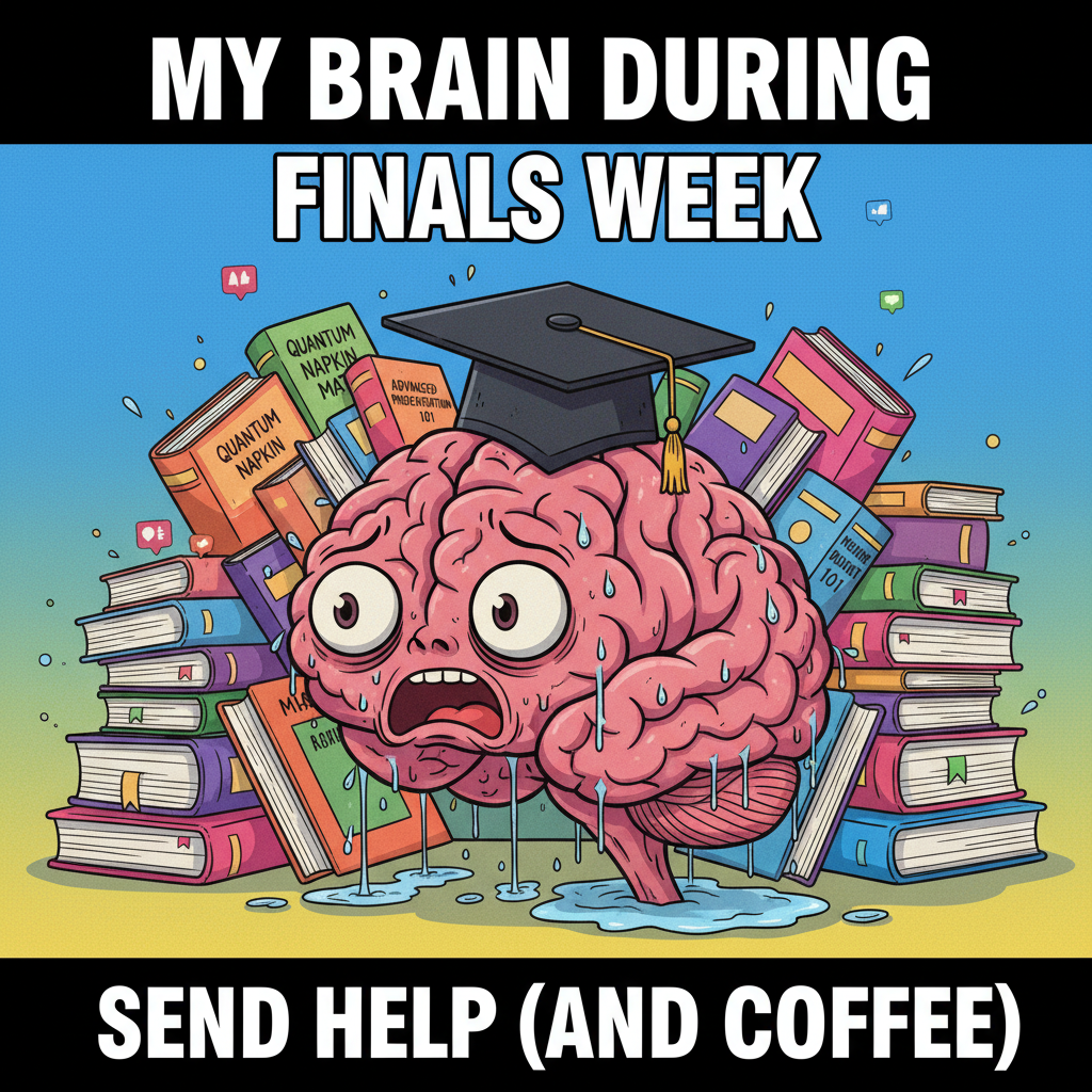 My brain during exam season: 'We're all gonna die.'