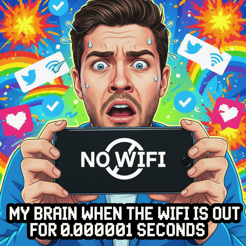 Wifi went down for 5 minutes. I almost started talking to my family.