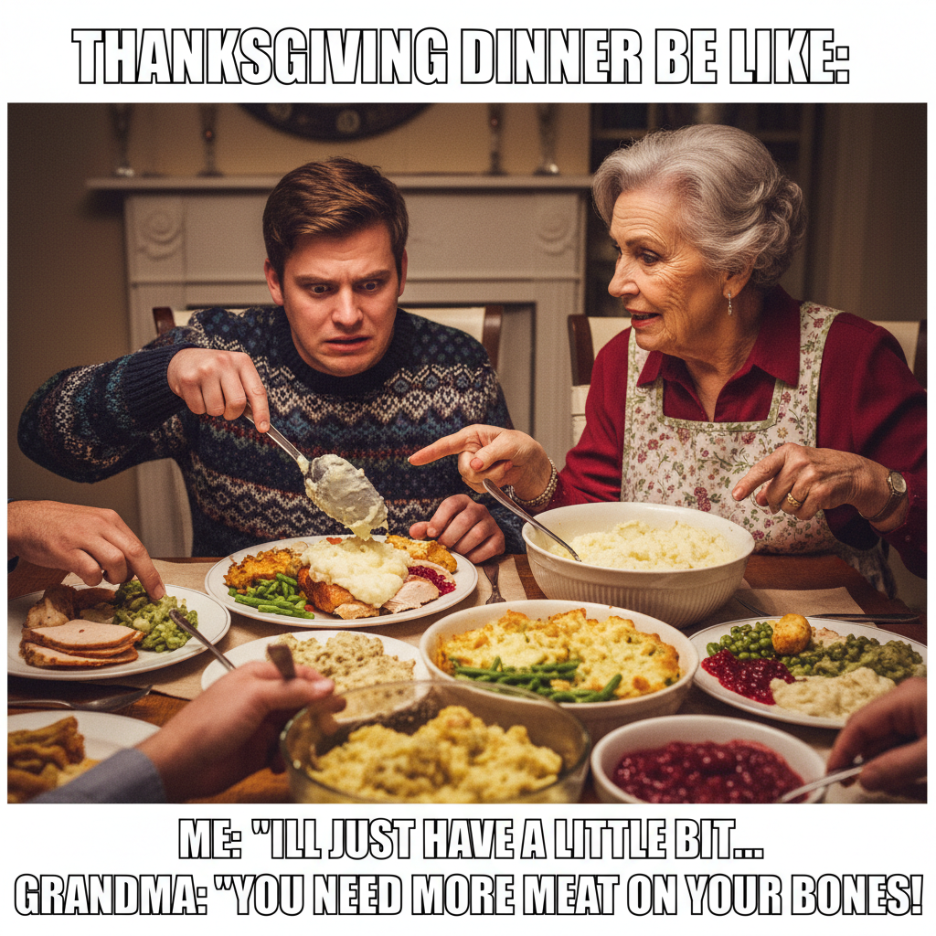 Aunt Carol just asked if I'm 'still single.' The mashed potatoes are my only comfort now.
