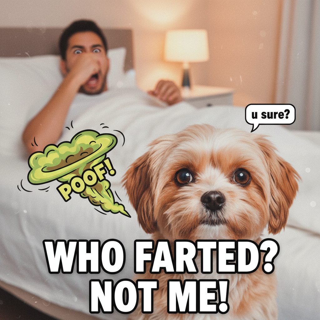 My dog just farted so loud it woke me up. Still love him more than most humans.