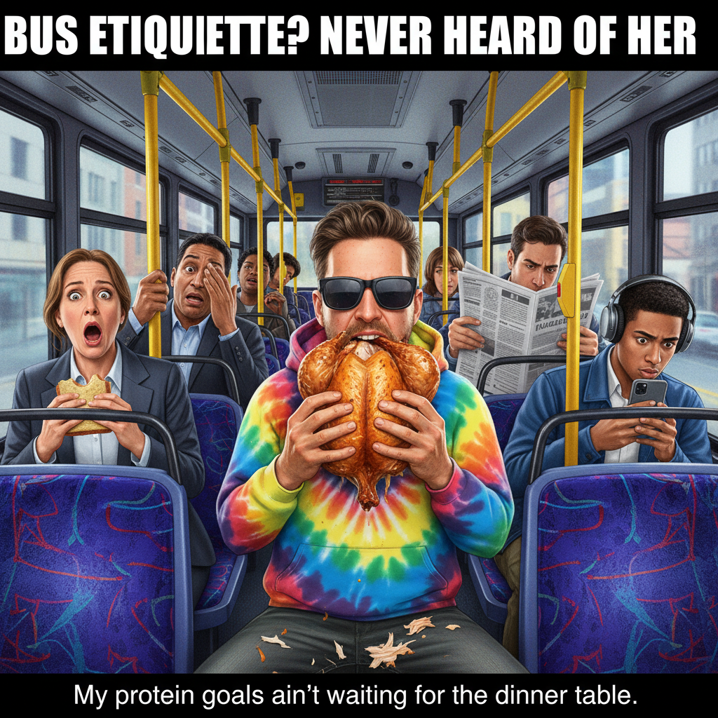 Someone just ate a full rotisserie chicken on the bus. This is my life now.