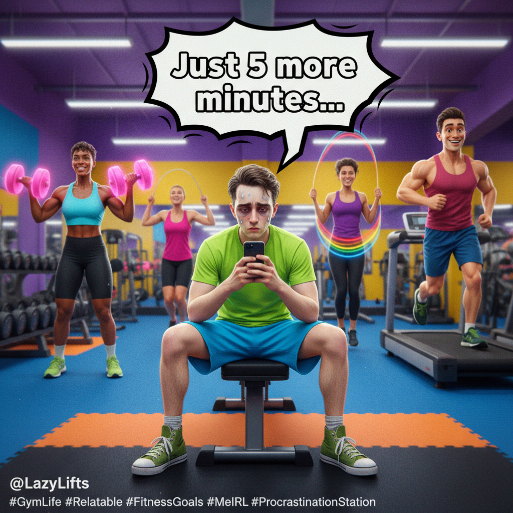 My 'gym buddy' is just me staring at my phone between sets. Peak performance. 💪