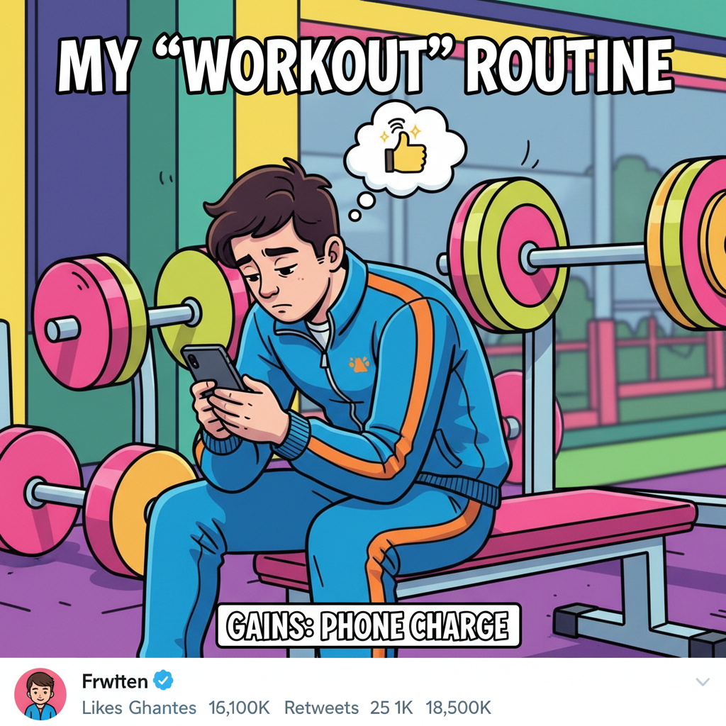 My 'gym buddy' is just me staring at my phone between sets. Relatable?