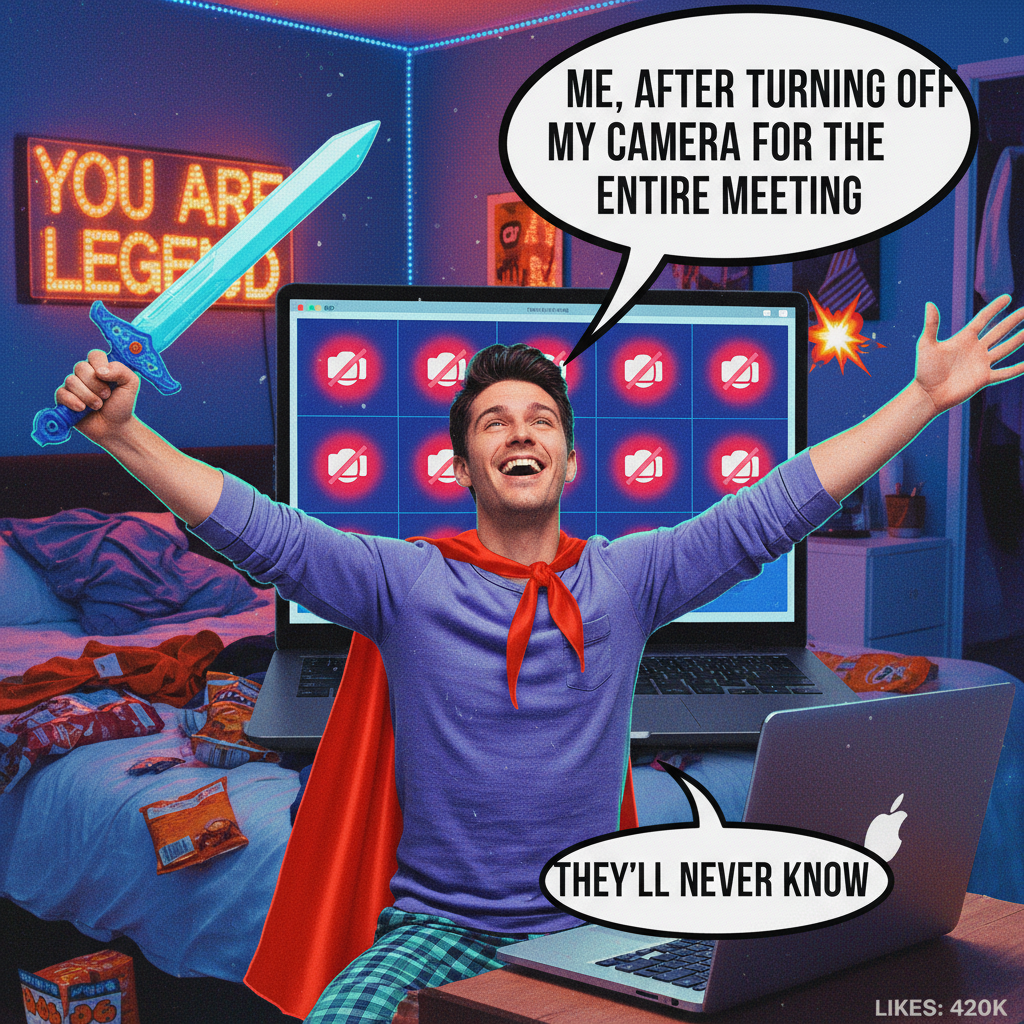 My camera was off for 5 mins during Zoom. Pretty sure I solved world hunger.