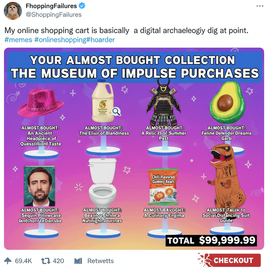 My online shopping cart is basically a museum of things I almost bought.