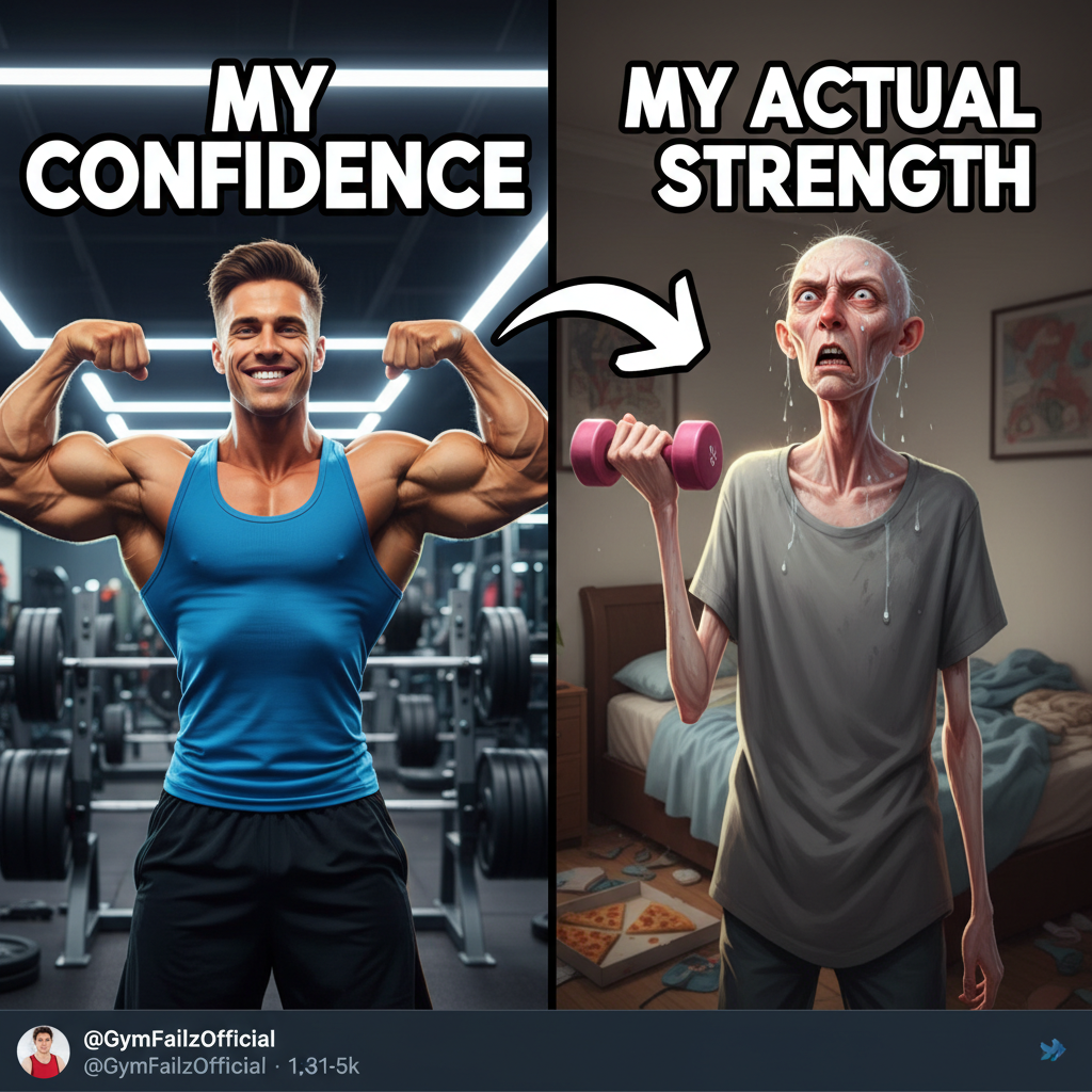 Me at the gym: 'I'm a beast!' Also me: 'Is this 5lb weight supposed to be this heavy?'