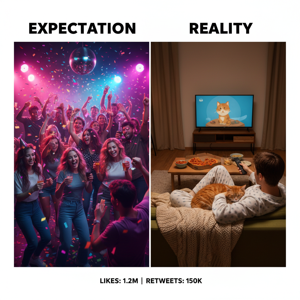 Friday night plans: wild party. Friday night reality: wild party with my cat and Netflix.