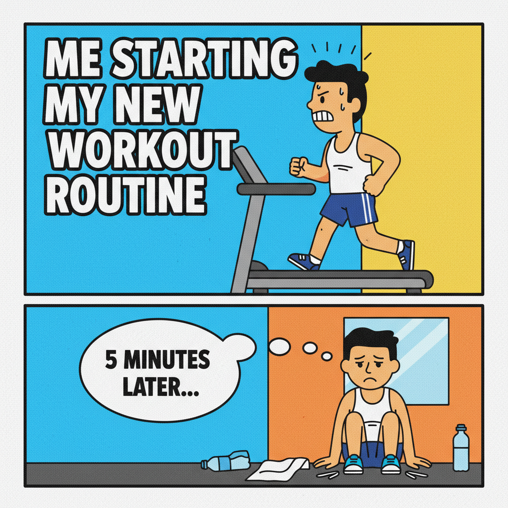My gym routine: 10 mins working out, 50 mins questioning all my life choices. #GymLife