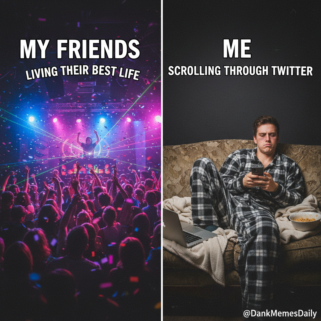 Friday night plans: Club. Friday night reality: Debating if I should put on real pants to get pizza.