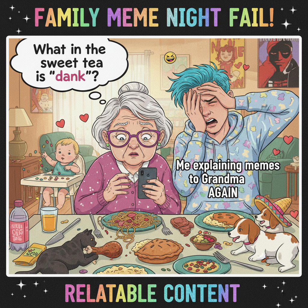 My grandma just asked if my phone was 'broken' because I wasn't on TikTok. The chaos is real. #HolidayDinner