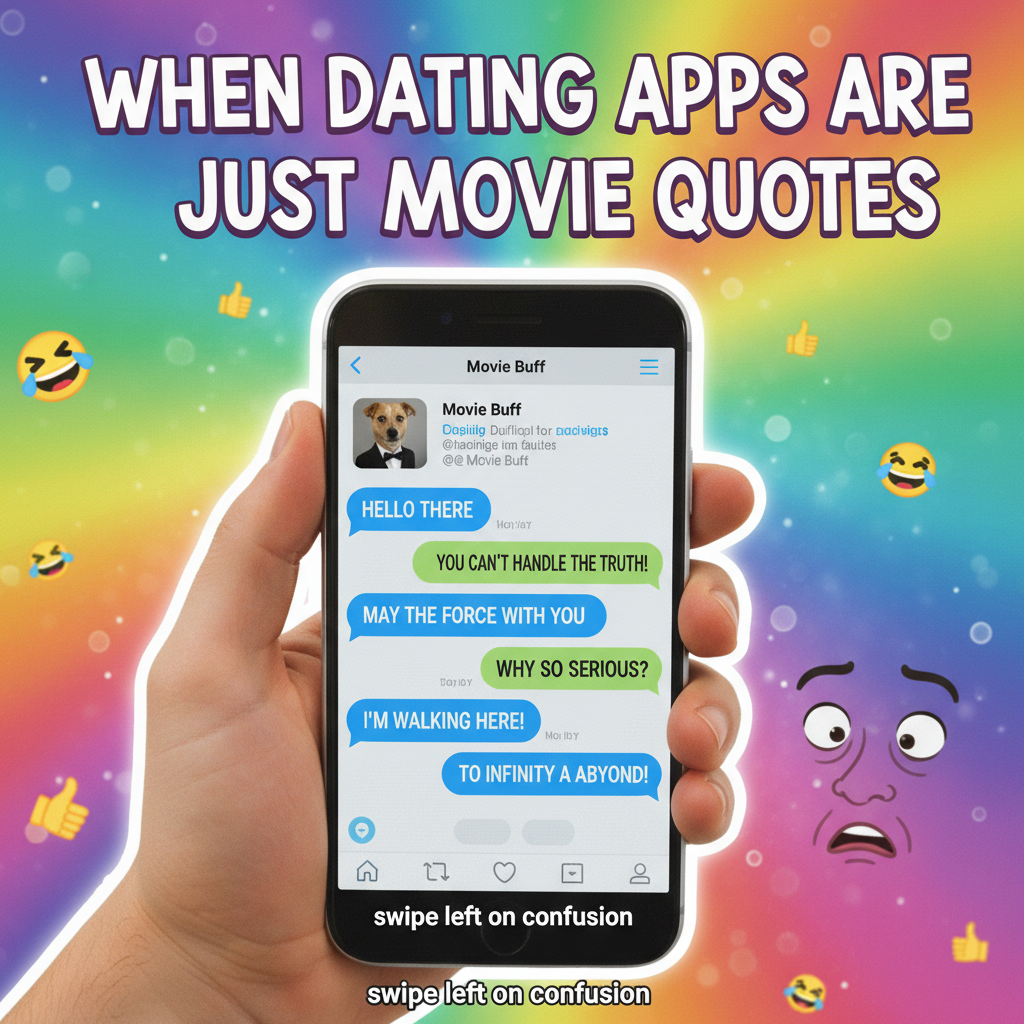 Matched with someone who only communicated in movie quotes. Is this a win or a cry for help? #DatingApp