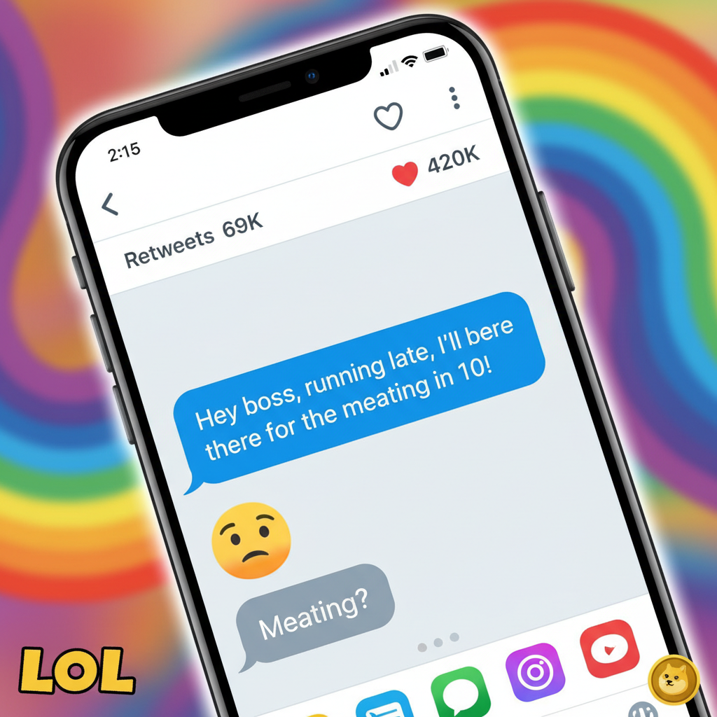Autocorrect changed 'meeting' to 'meating.' My boss is now very confused.