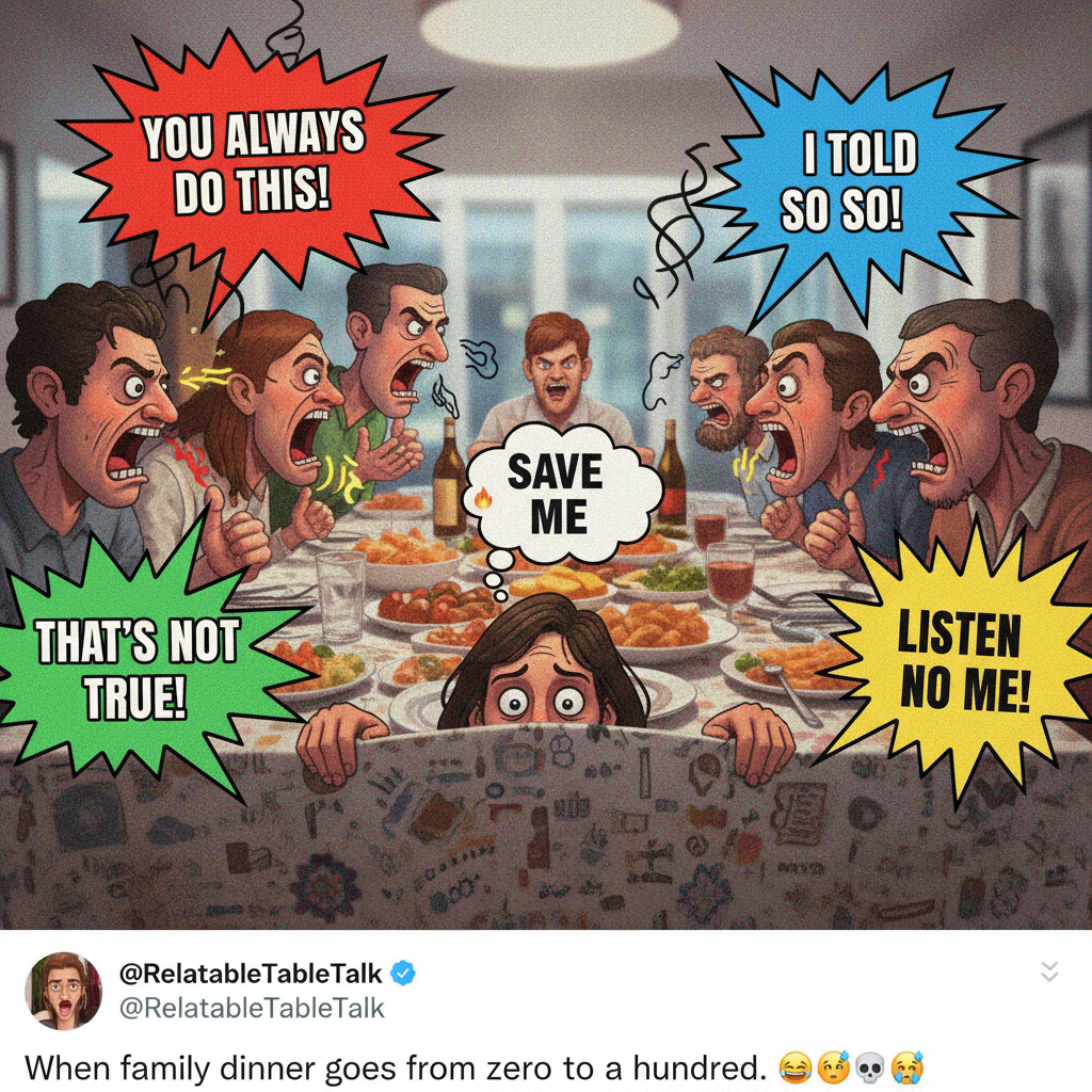 Me trying to explain my life choices at holiday dinner while dodging political rants.