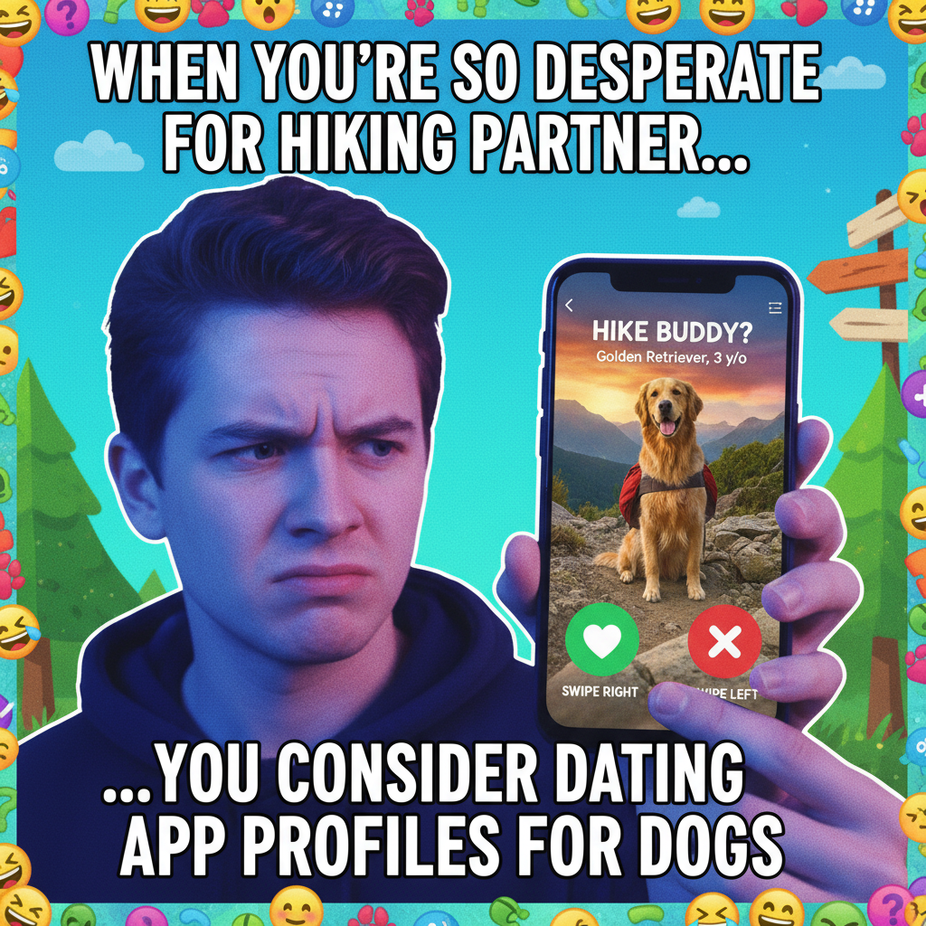 Swiped right on 'loves hiking & dogs.' Turns out it was a picture of their dog hiking alone.