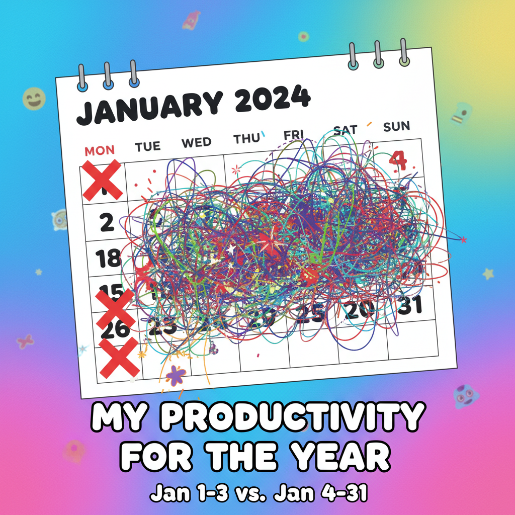 My New Year's resolution lasted exactly 3 days. Back to my regularly scheduled chaos.