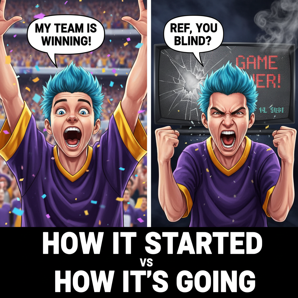 My team scores: 'WE ARE THE CHAMPIONS!' My team concedes: 'FIRE EVERYONE! THIS IS AN OUTRAGE!'