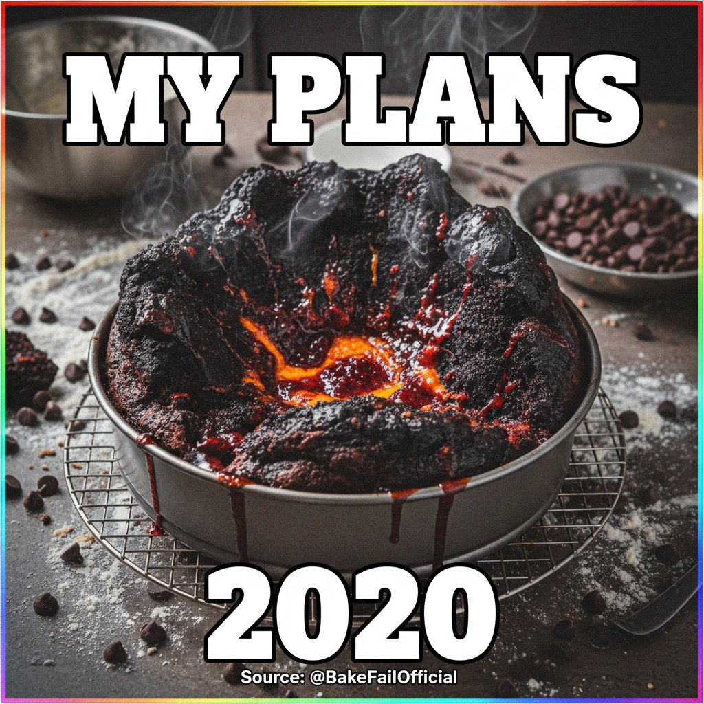 I tried to make a cake. It became a lava monster. Send help. #CookingFail