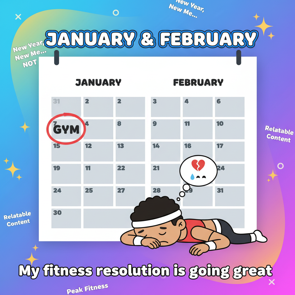 My New Year's resolution was to go to the gym. I went once. It's February. 🙃