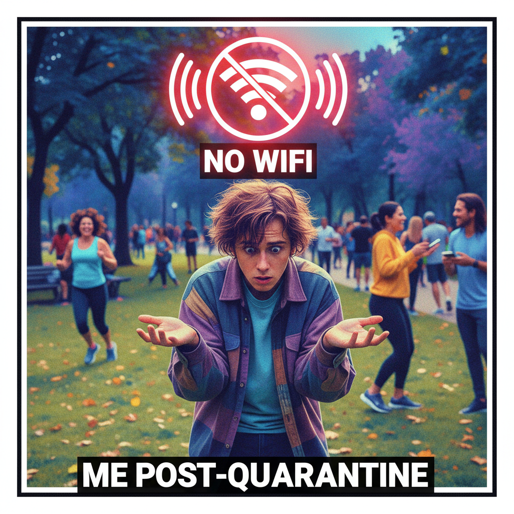 The WiFi just went down. Guess I'll go outside and talk to... people?