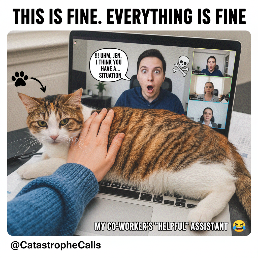 My cat just walked across my keyboard during a client call. My mic was ON. #ZoomLife