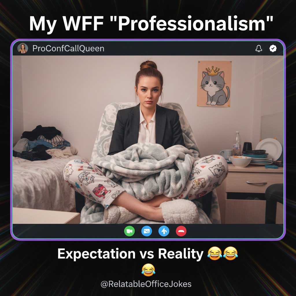 My WFH attire went from business casual to 'is that a blanket or a shirt?'