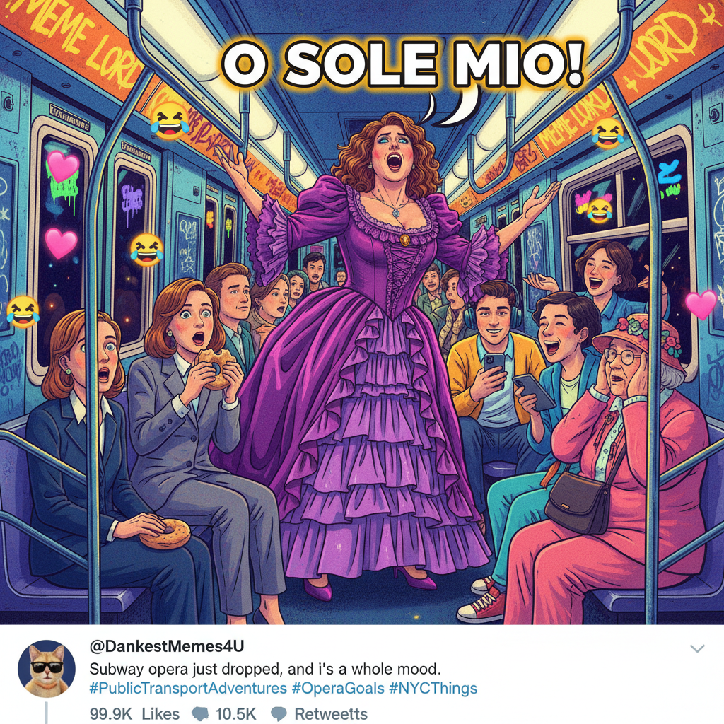 Just witnessed a full-blown opera performance on the subway. Peak public transport.