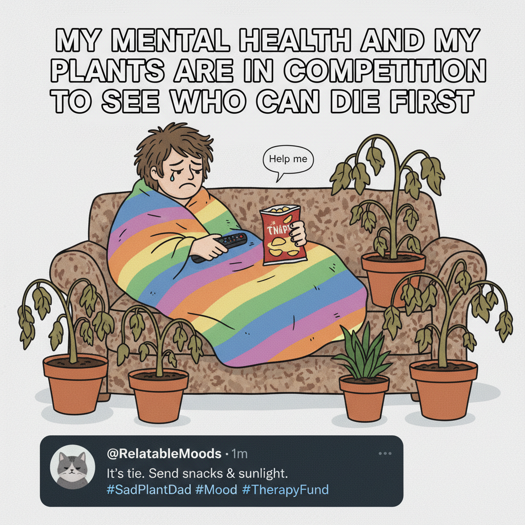 My seasonal depression is so bad, even my plants are wilting in solidarity. 🍂