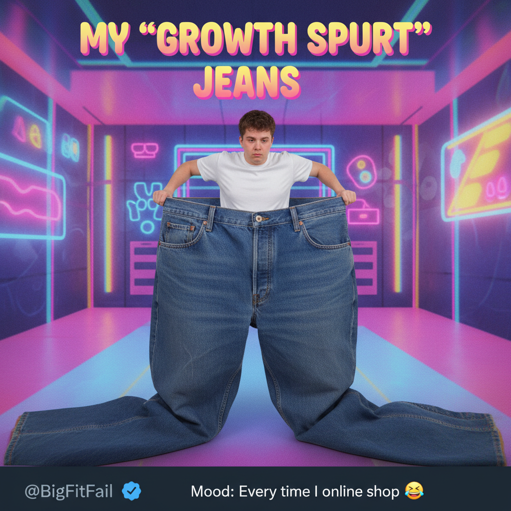 Ordered 'oversized' jeans. Received a tent for a small family. My online shopping regret.