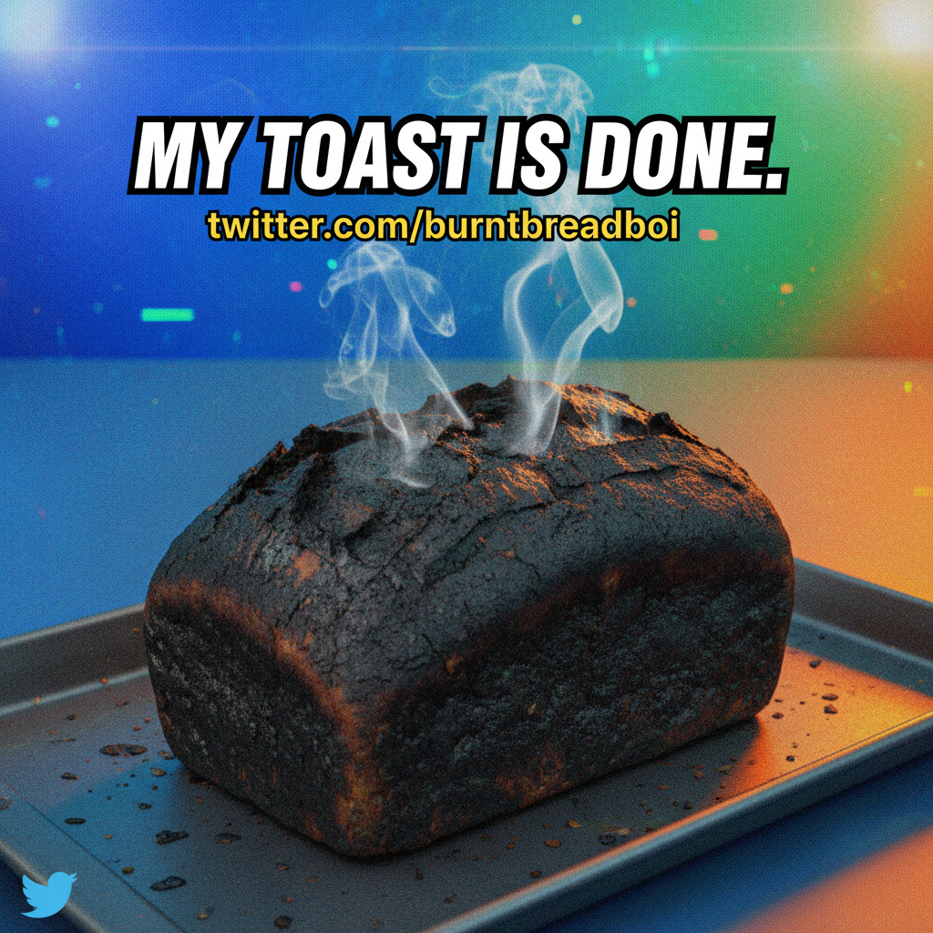 Attempted to bake bread. Ended up with a charcoal briquette. Send fire department. 🔥