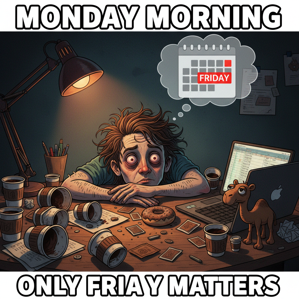 Hump Day got me feeling like I'm 90% coffee and 10% existential dread.