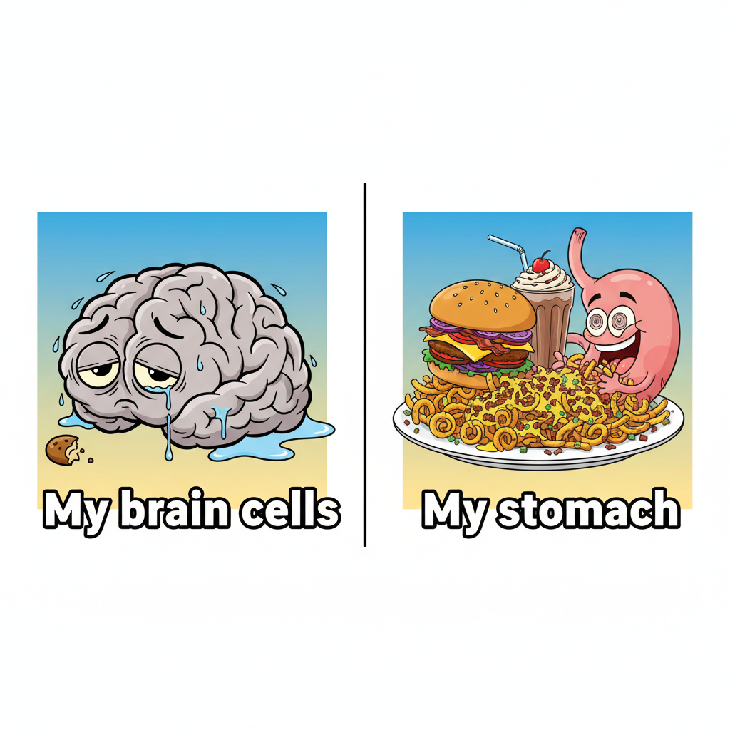 My brain cells on Hump Day vs. my stomach on Hump Day