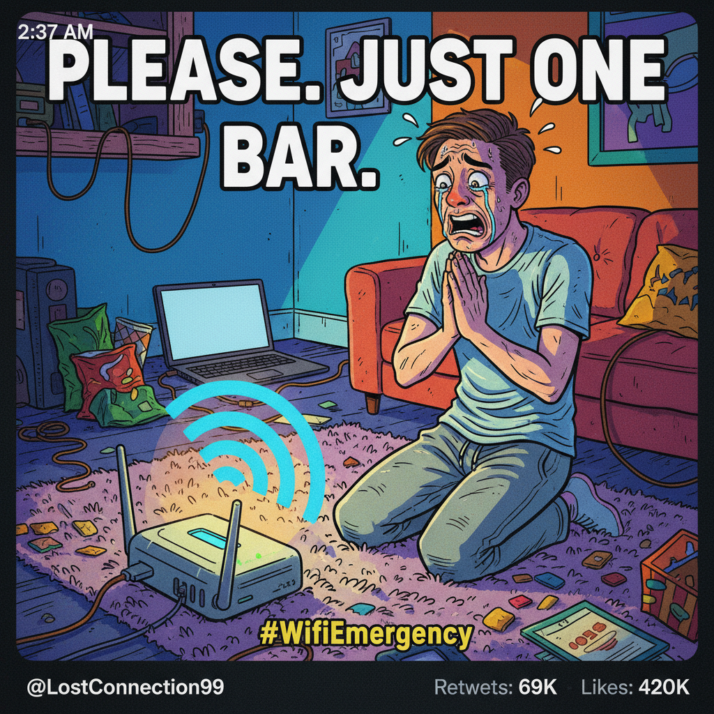 The wifi went down. I've already called my ISP, sacrificed a router, and questioned my life choices.