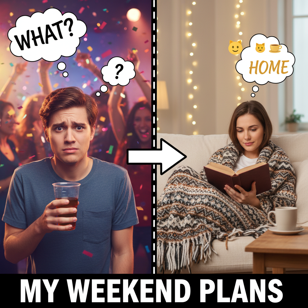 Me at a party vs. Me when the party's over and I'm home. The duality is real. #IntrovertLife