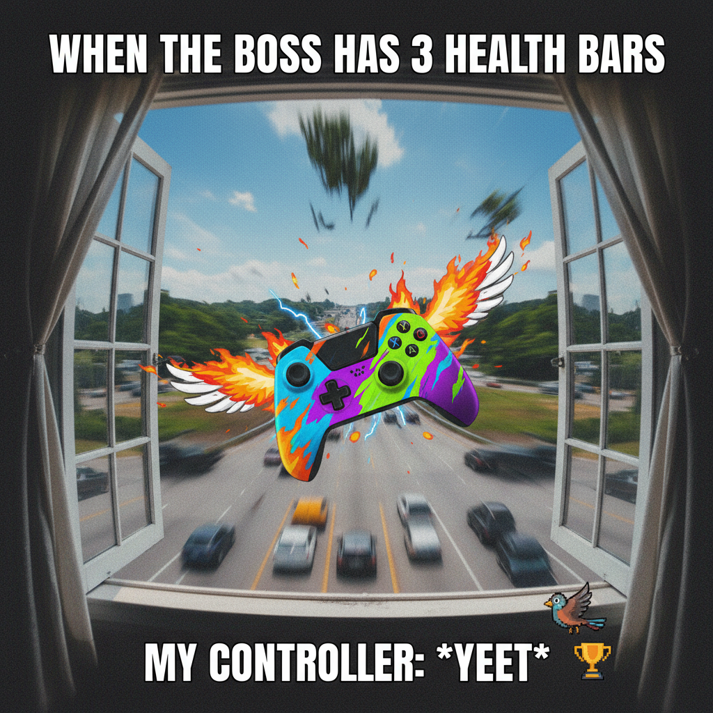 My controller just did a 360... out the window. #GamingRage