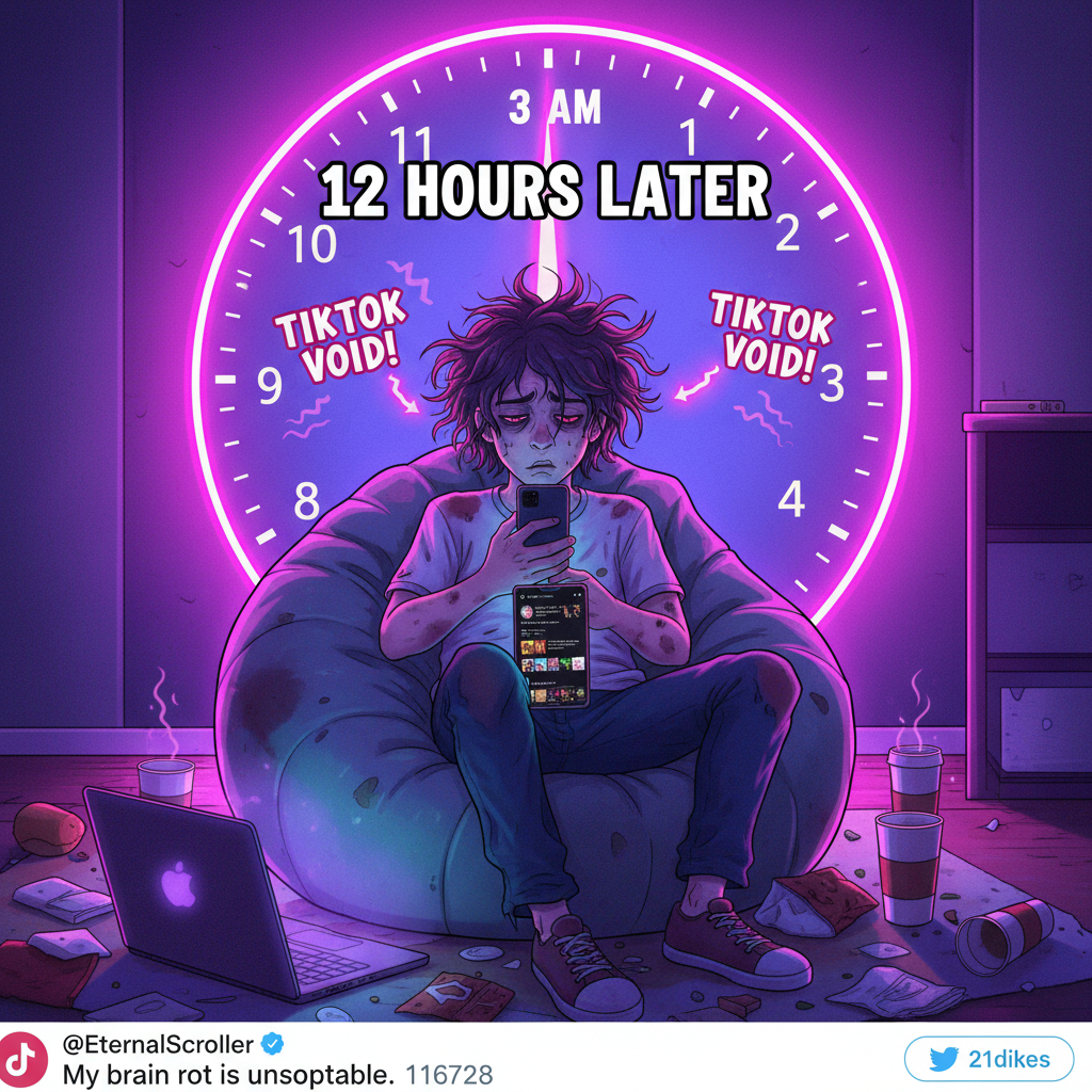 Me: 'Just 5 more minutes on TikTok.' *5 hours later* 'Where did my life go?'